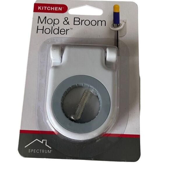 Spectrum Mop and Broom Holder Whit Set of 2 New in Packaging - Picture 5 of 6